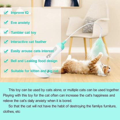 Interactive Bell Tumbler Cat Feather Toys
