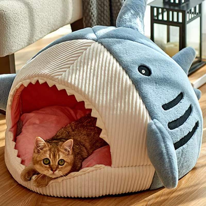 Shark Shape Warm Winter Pet House