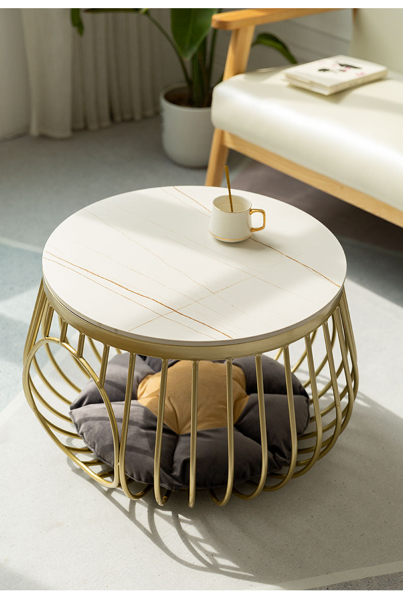Nordic Stone Plate Coffee Table Cat Nest