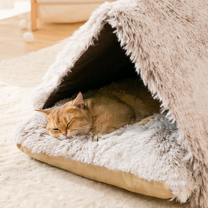 Winter Warm Cat Snow House