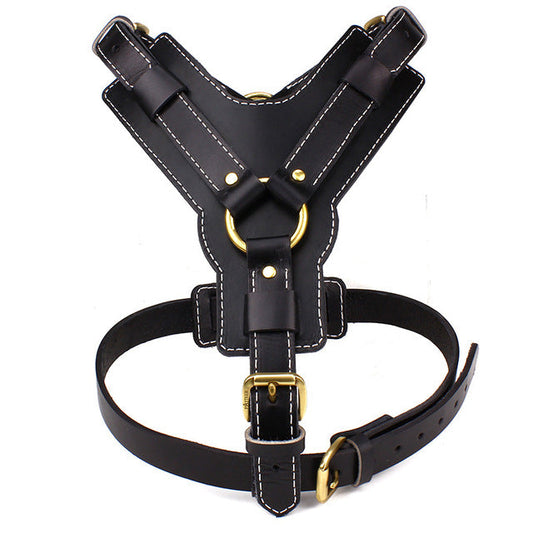 Luxury Dog Leather Chest Harness