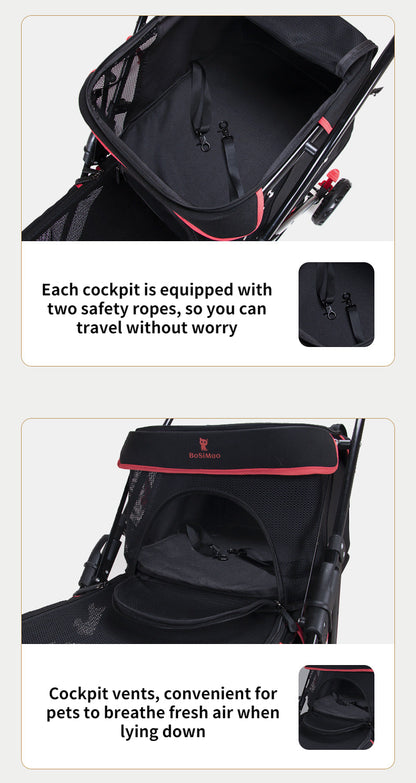 Portable Double Layer Pet Stroller