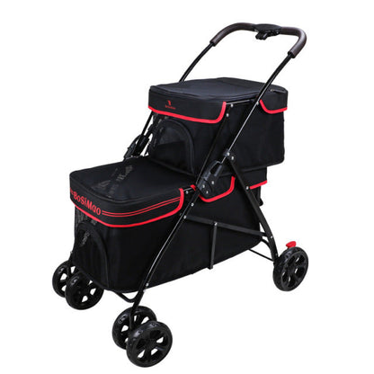 Portable Double Layer Pet Stroller