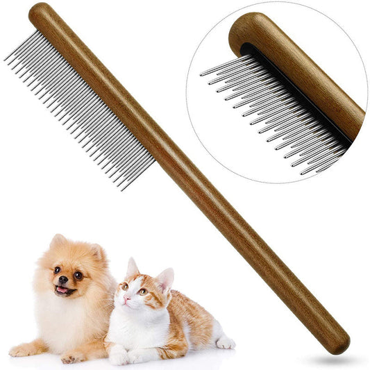 Professional Wooden Handle Dog Comb