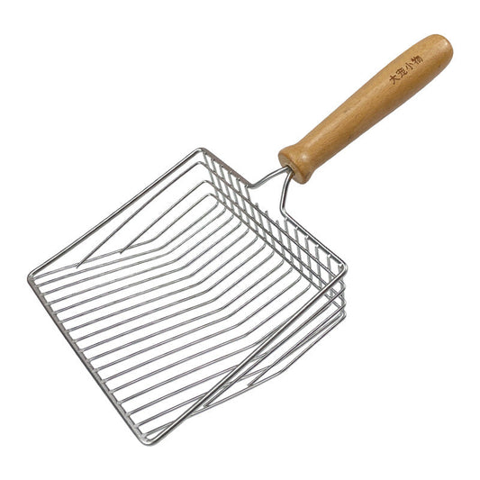 Wooden Handle Metal Cat Litter Shovel