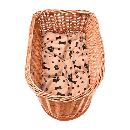 Hand Woven Dog Bicycle Basket