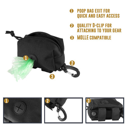 1000D Nylon Tactical Molle Dog Poop Bag