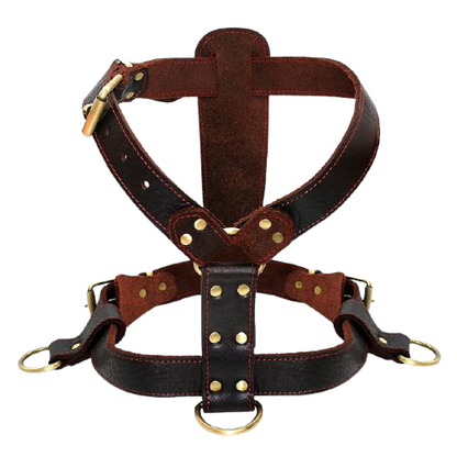 Soft Genuine Leather Dog Harness