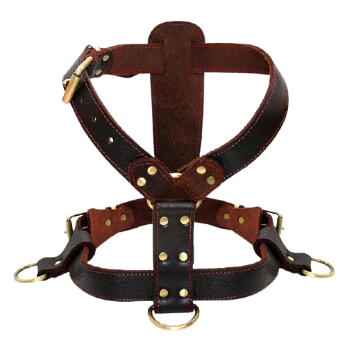 Soft Genuine Leather Dog Harness