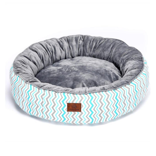 Crystal Plush Fleece Round Dog Bed - Bark ‘n’ Paws